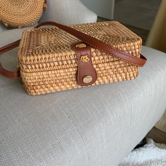 🌾 Hand picked Rattan Straw crossbody bag - Picture 3 of 8